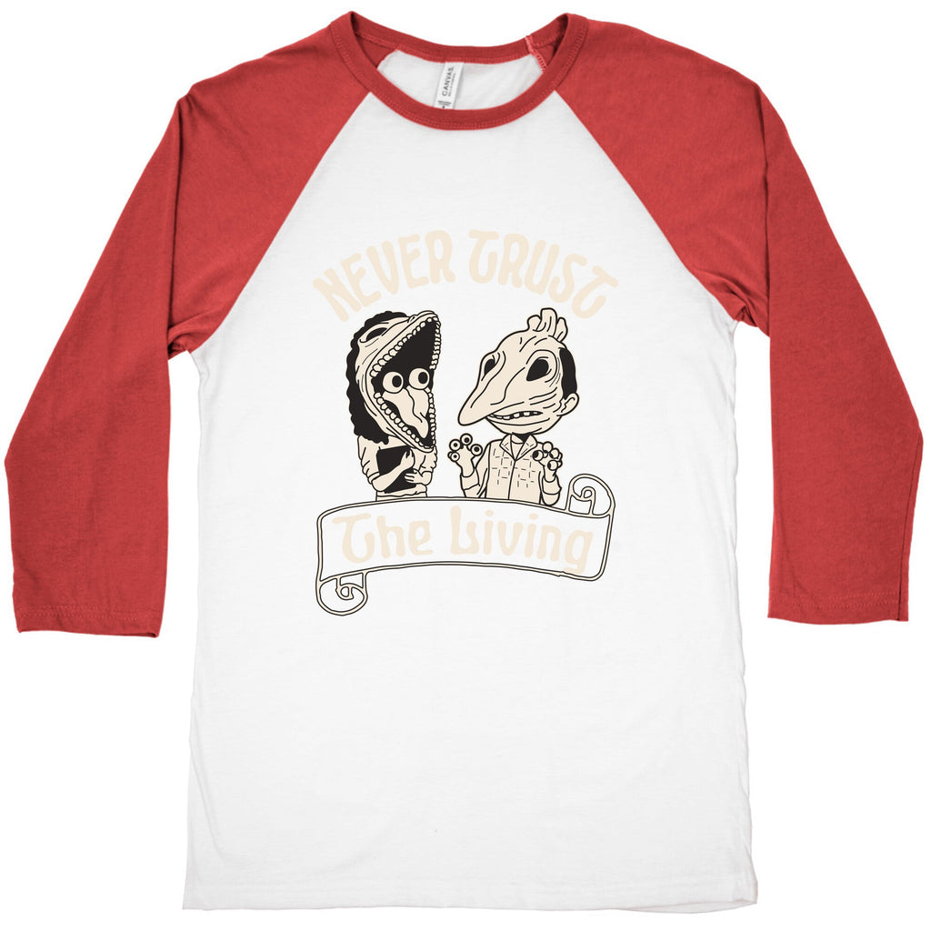 Beetlejuice Never Trust The Living Baseball Tee Unisex