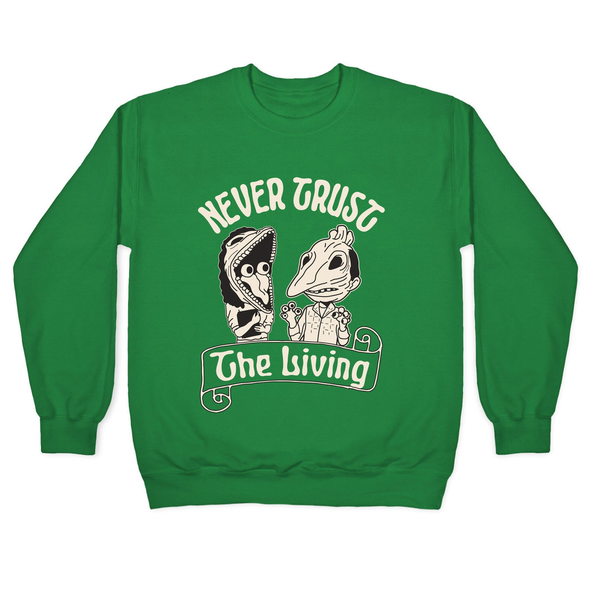 Beetlejuice Never Trust The Living Crewneck Unisex
