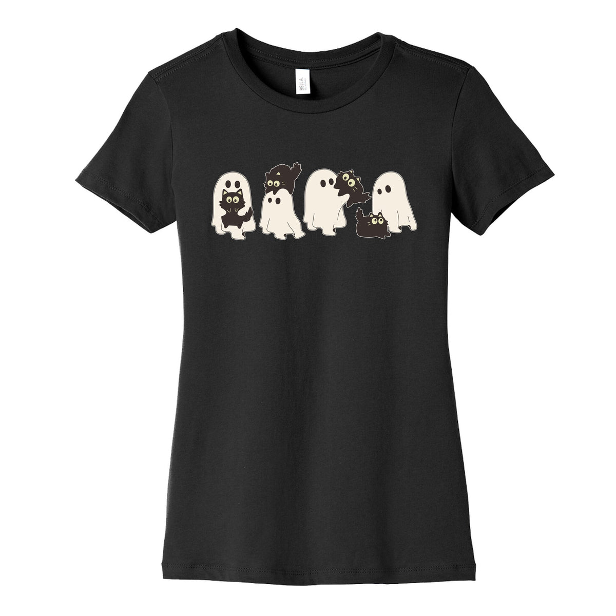 Cute Ghost Cats Womens Cotton Tee Unisex