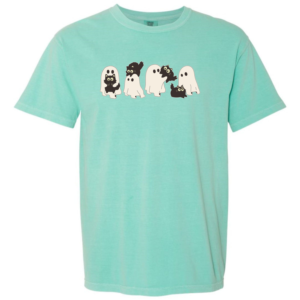 Cute Ghost Cats Unisex Heavy Cotton Tee Unisex