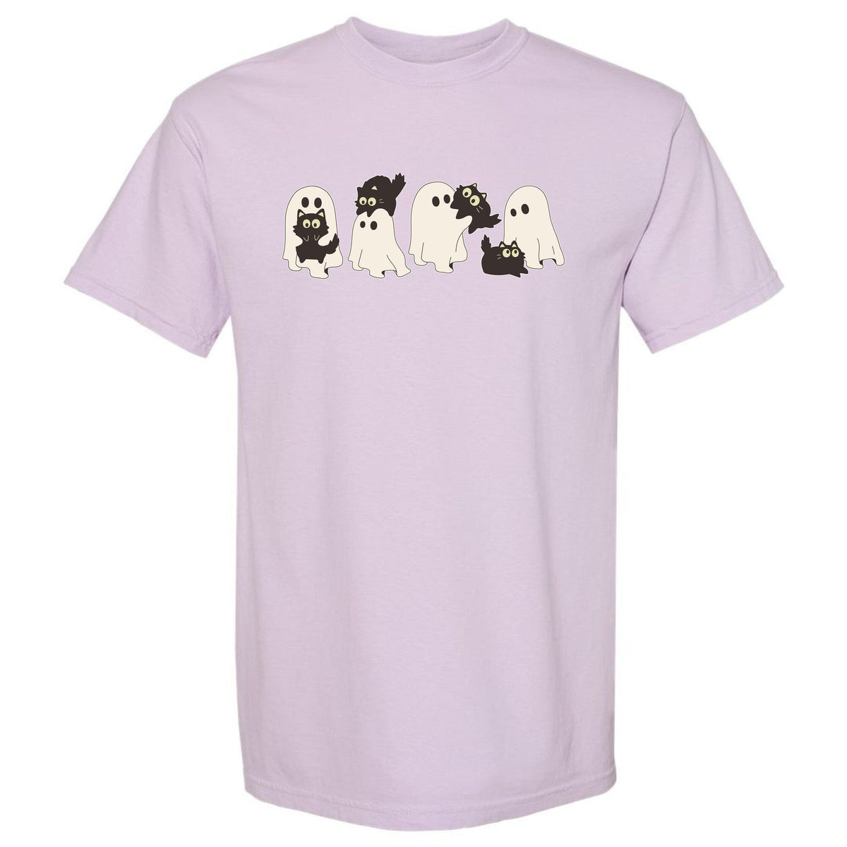 Cute Ghost Cats Unisex Heavy Cotton Tee Unisex