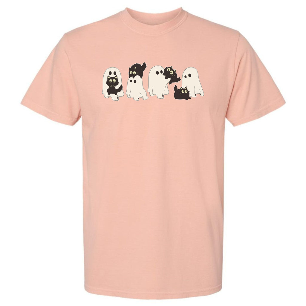 Cute Ghost Cats Unisex Heavy Cotton Tee Unisex
