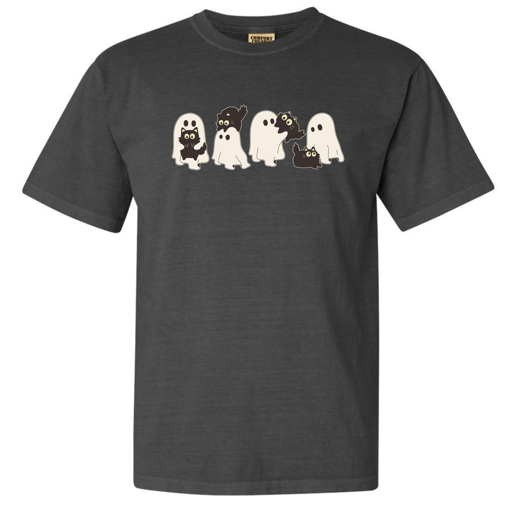 Cute Ghost Cats Unisex Heavy Cotton Tee Unisex