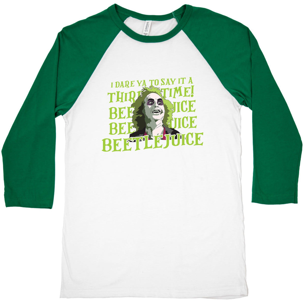 Beetlejuice I Dare Ya Baseball Tee Unisex