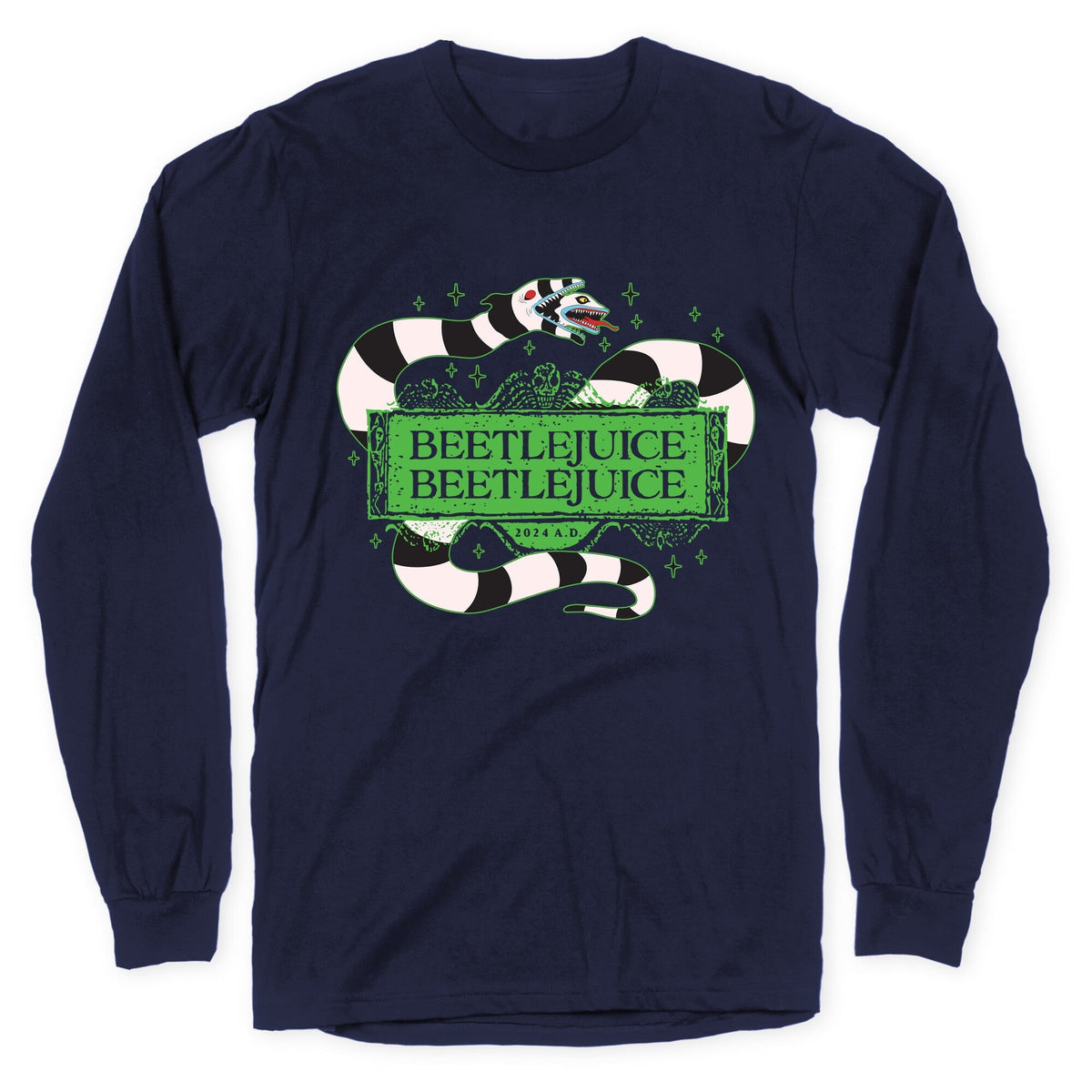 Beetlejuice Beetlejuice 2024 AD Longsleeve Tee Unisex