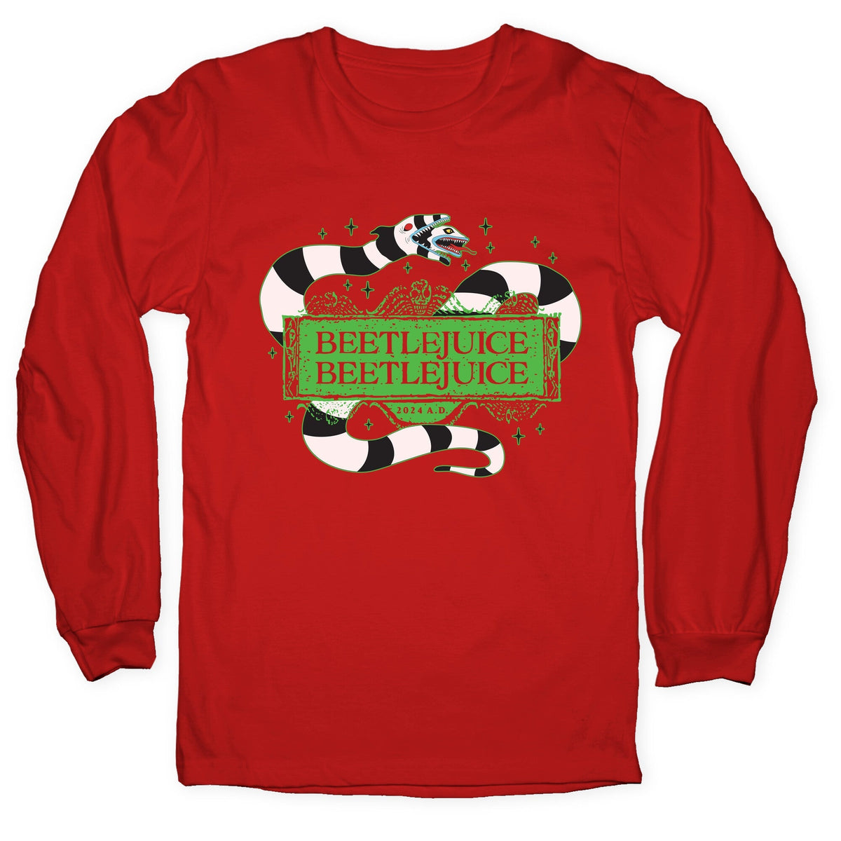 Beetlejuice Beetlejuice 2024 AD Longsleeve Tee Unisex
