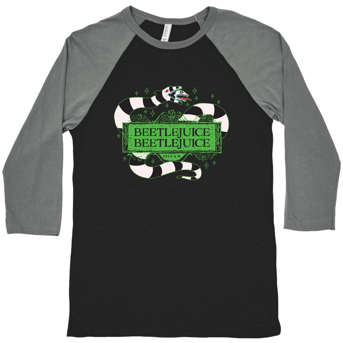 Beetlejuice Beetlejuice 2024 AD Baseball Tee Unisex