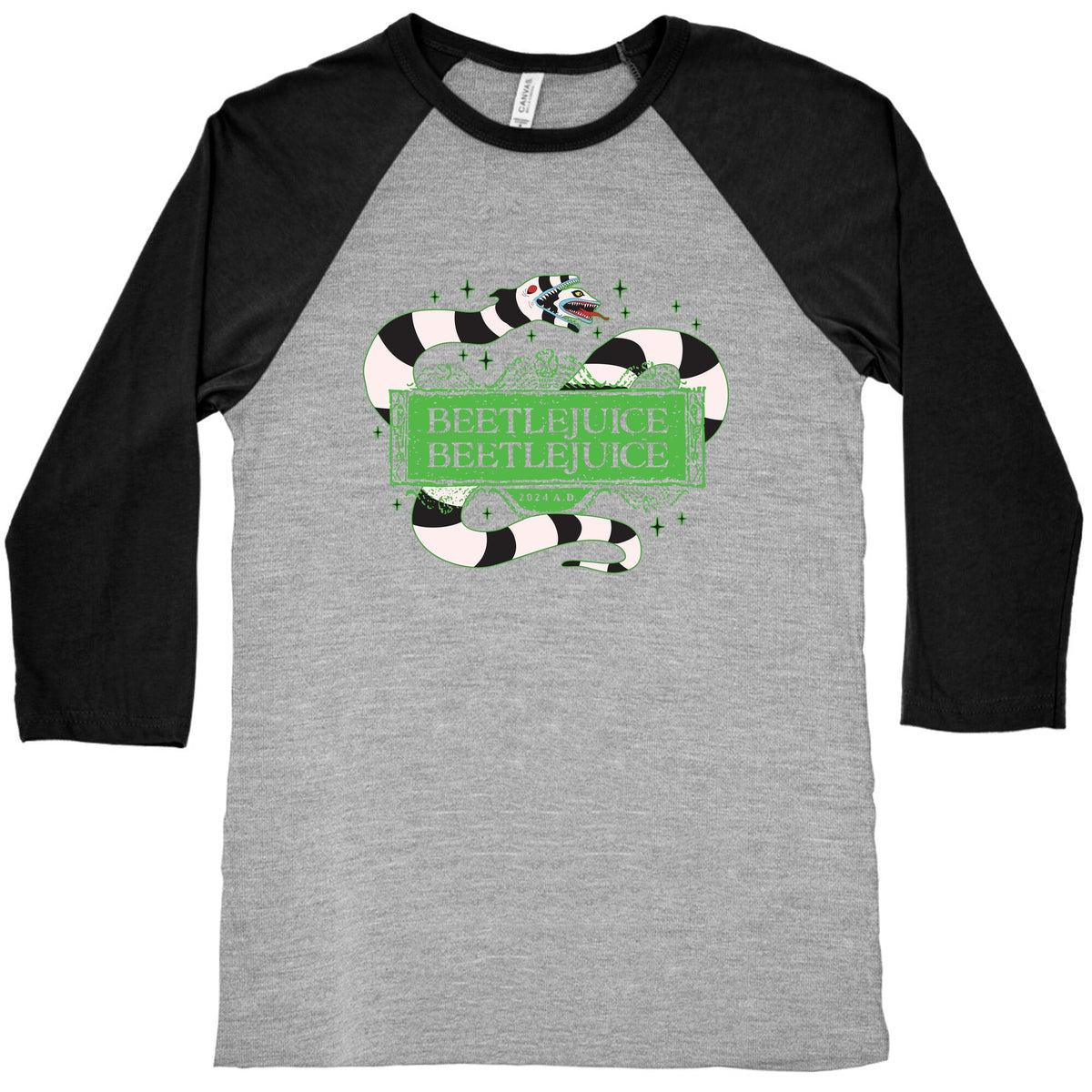 Beetlejuice Beetlejuice 2024 AD Baseball Tee Unisex