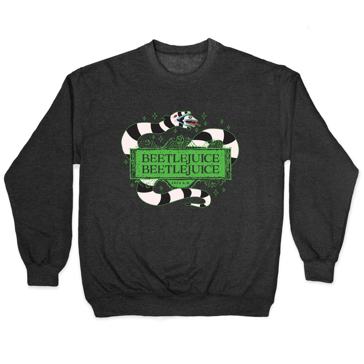 Beetlejuice Beetlejuice 2024 AD Crewneck Unisex