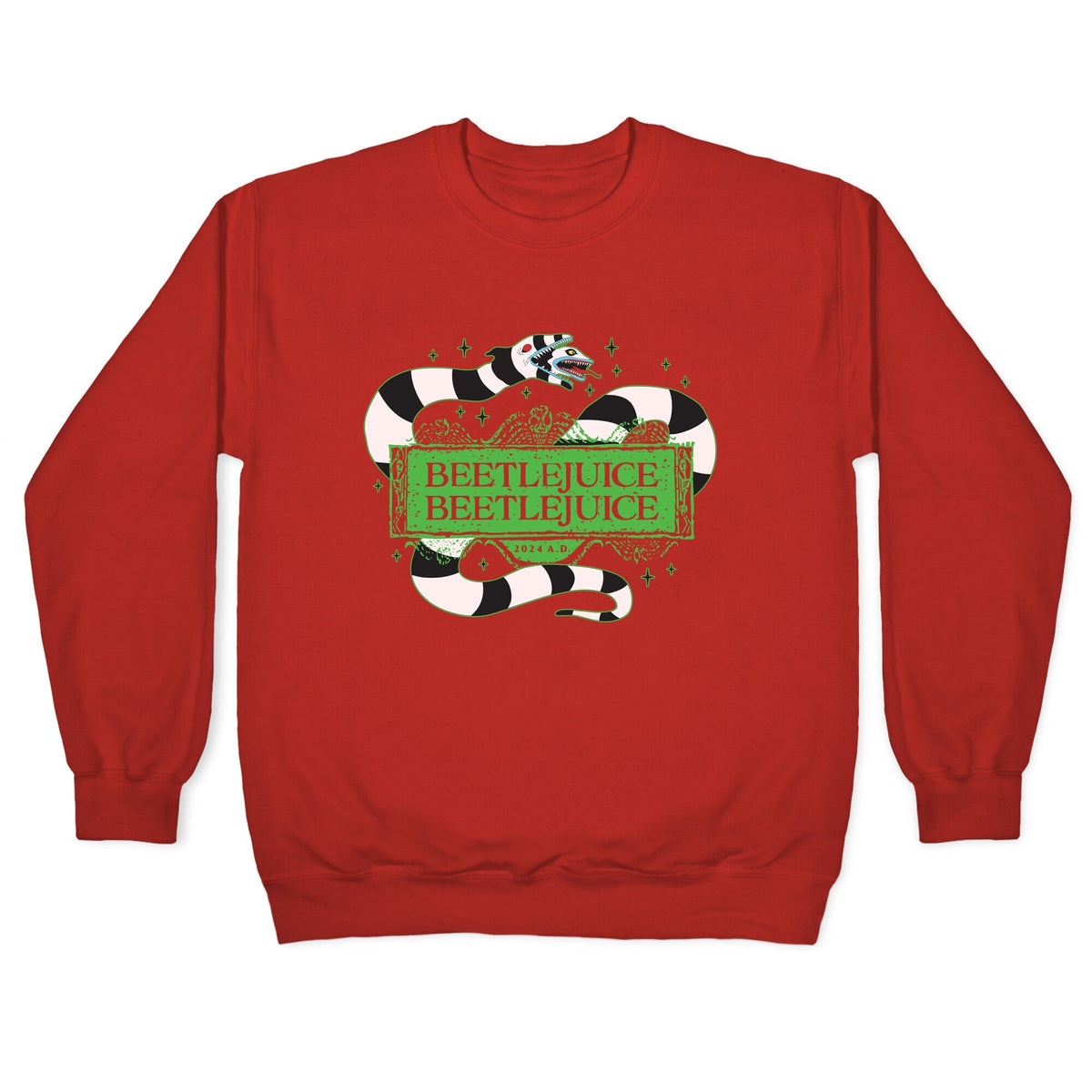 Beetlejuice Beetlejuice 2024 AD Crewneck Unisex