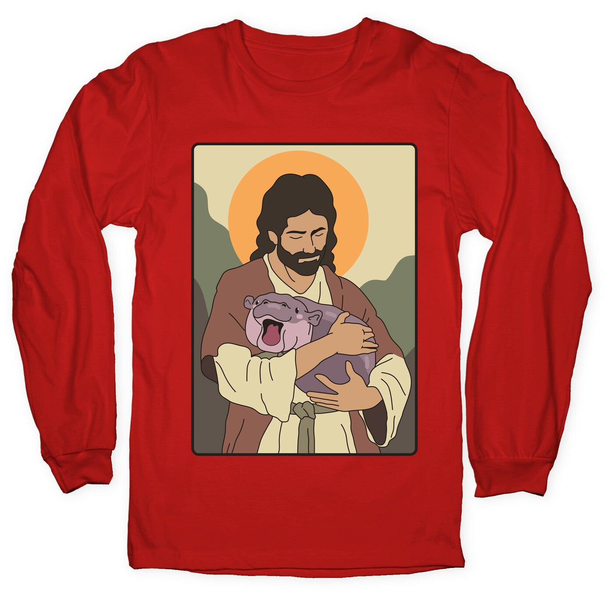 Moo Deng Jesus Longsleeve Tee Unisex