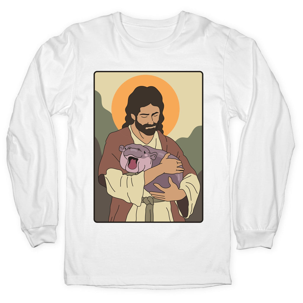 Moo Deng Jesus Longsleeve Tee Unisex