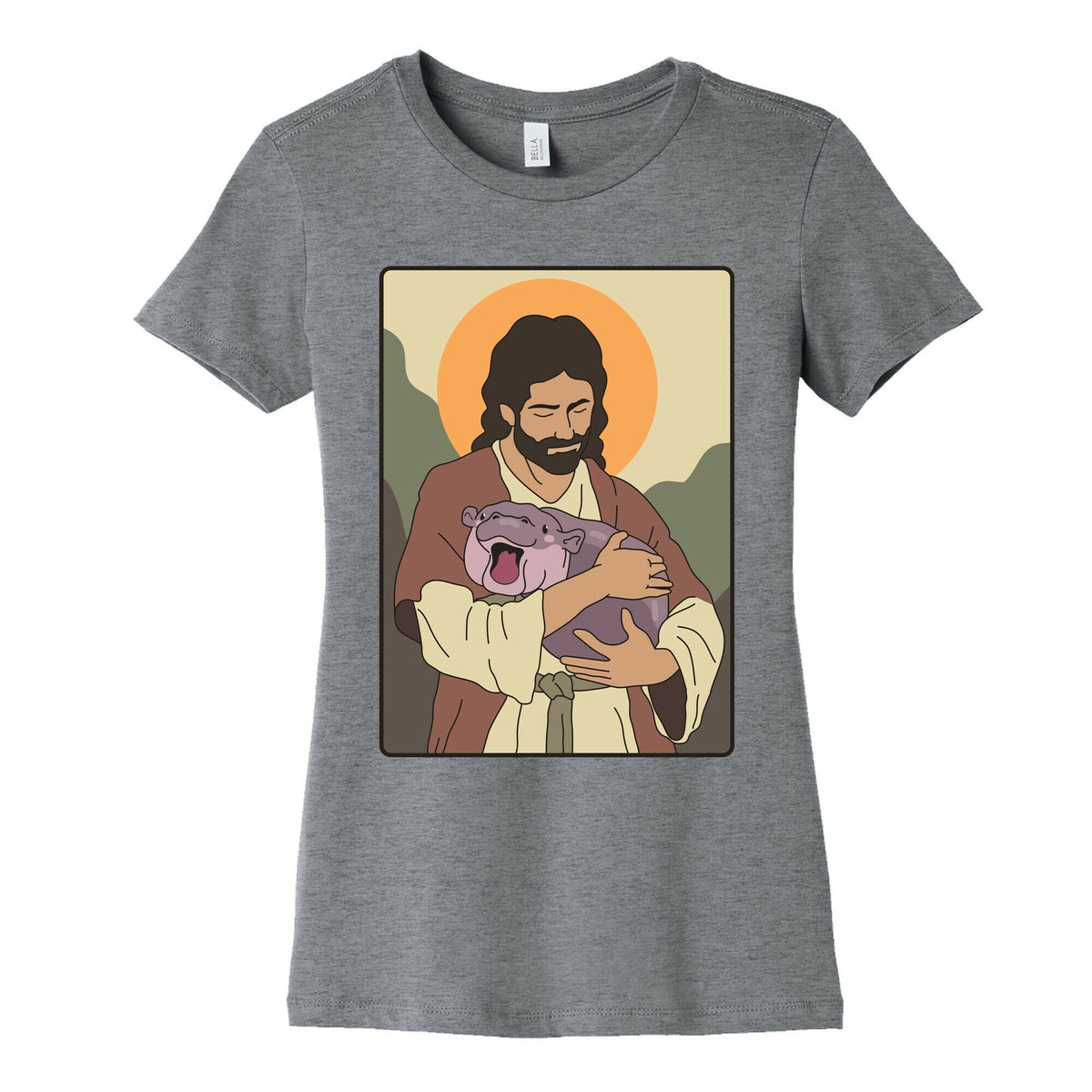 Moo Deng Jesus Womens Cotton Tee Unisex