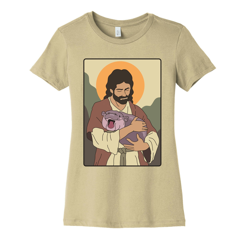 Moo Deng Jesus Womens Cotton Tee Unisex