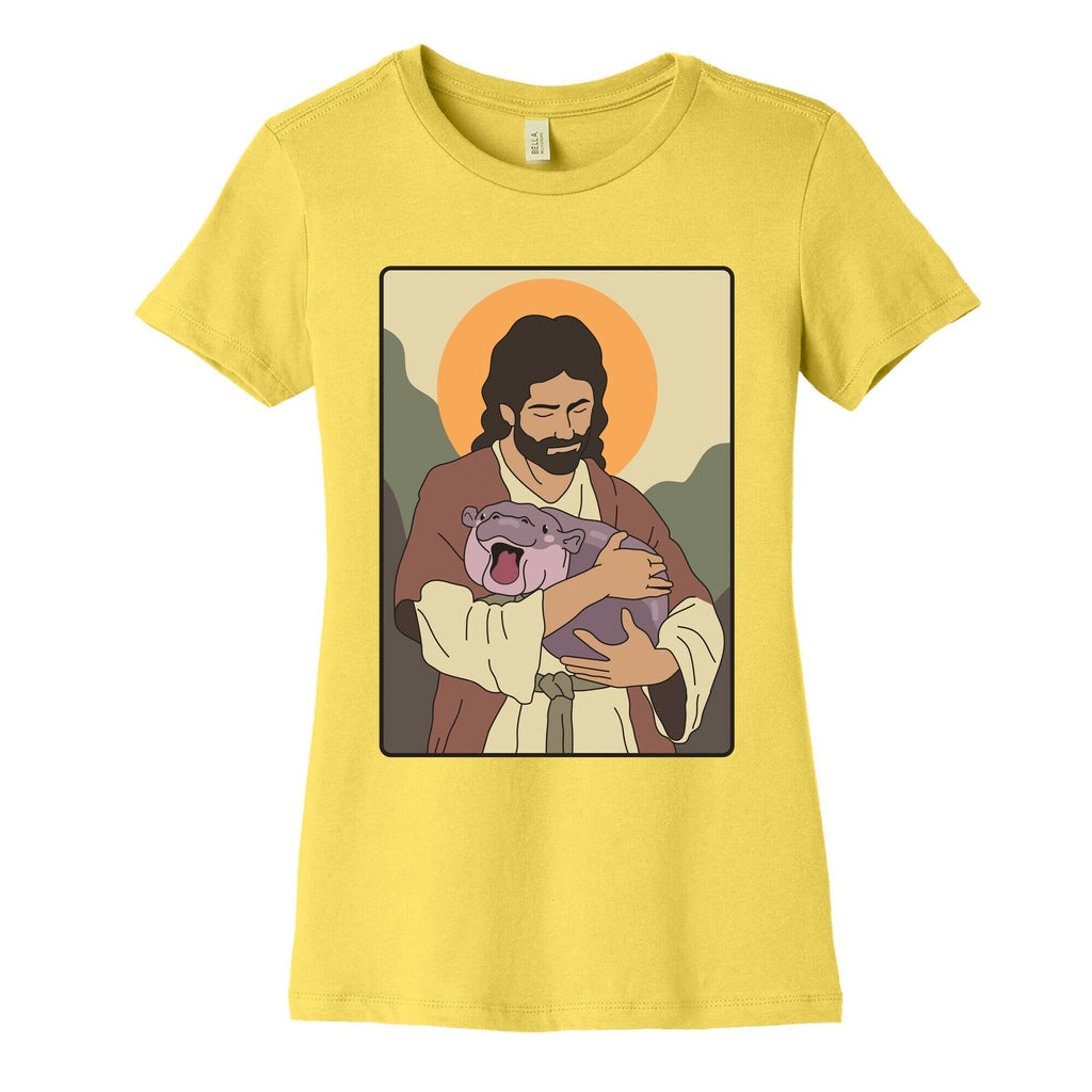 Moo Deng Jesus Womens Cotton Tee Unisex
