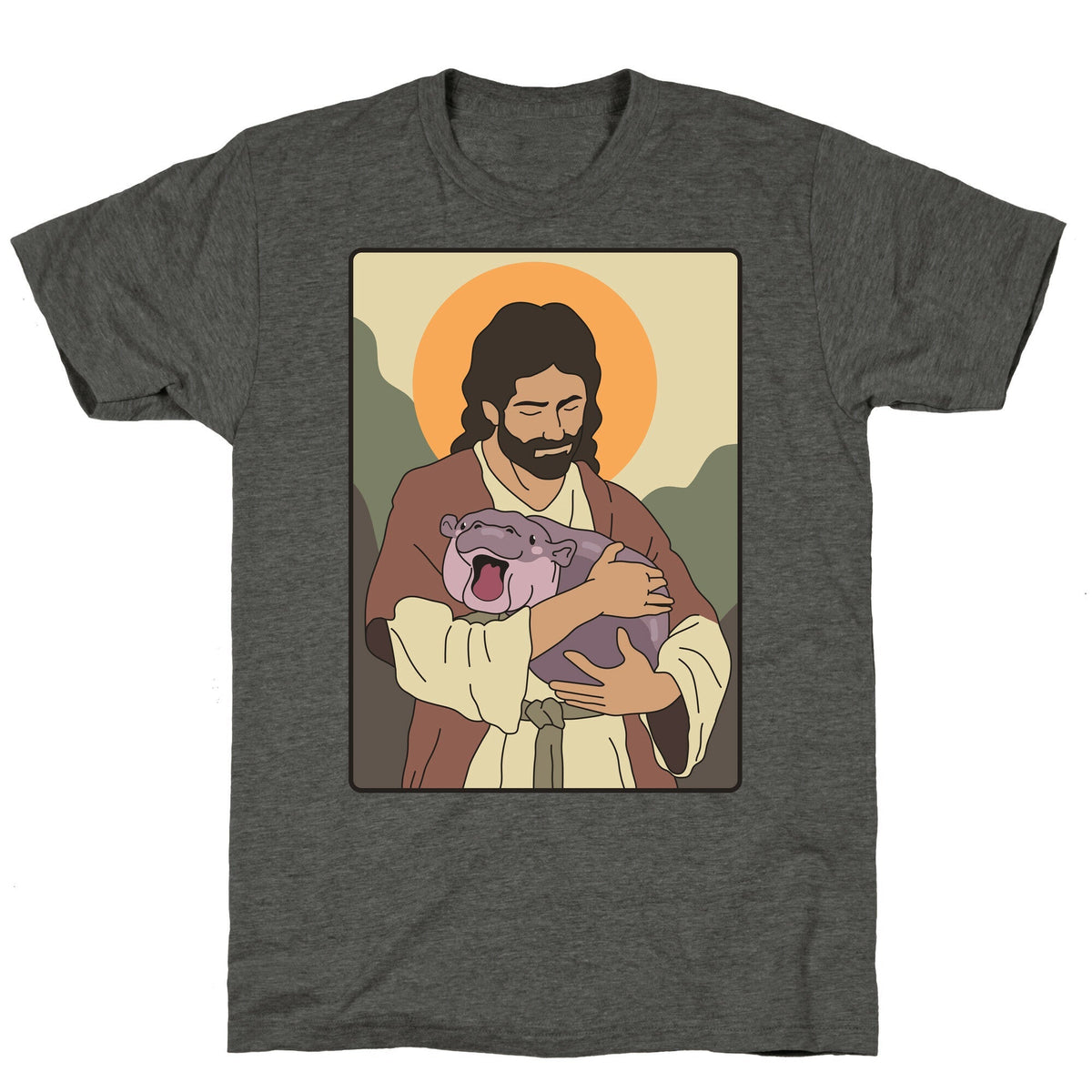 Moo Deng Jesus Unisex Triblend Tee Unisex