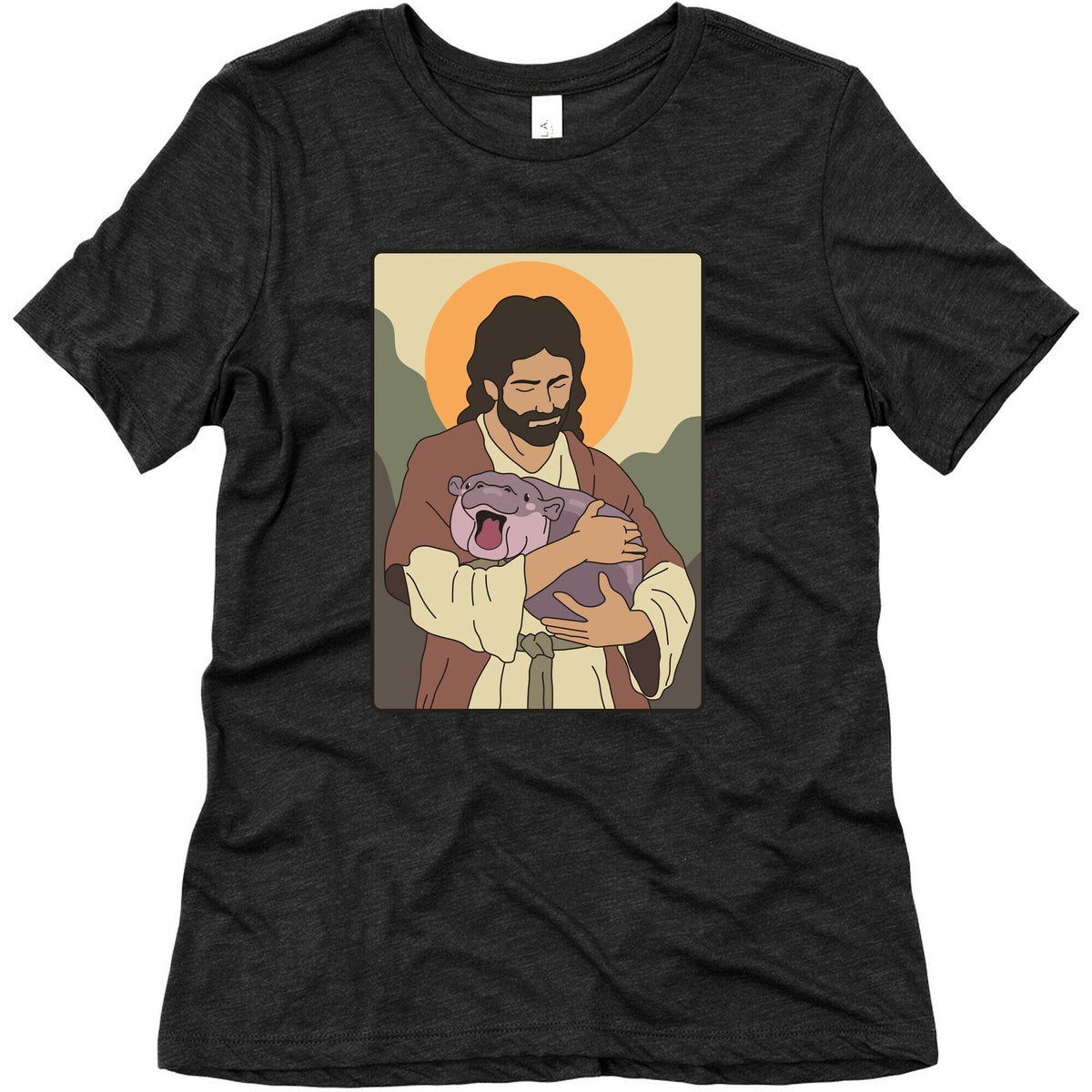 Moo Deng Jesus Womens Triblend Tee Unisex