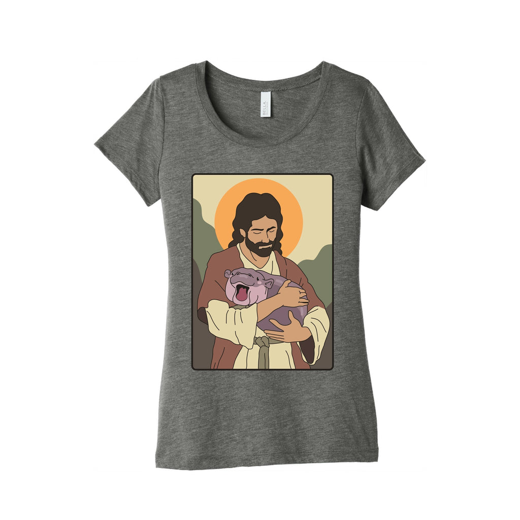 Moo Deng Jesus Womens Triblend Tee Unisex