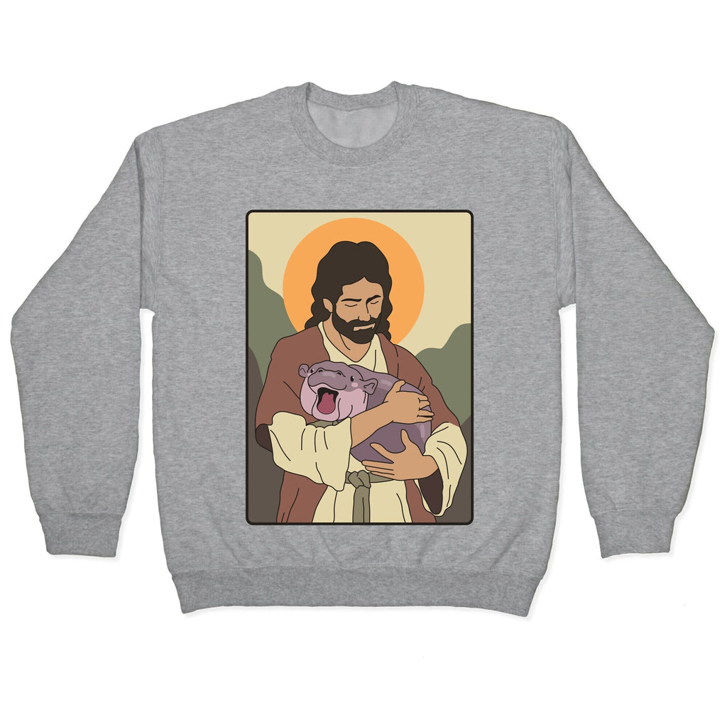 Moo Deng Jesus Crewneck Unisex