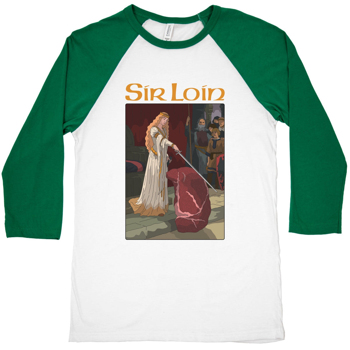 Sir Loin Steak Meme Cartoon Baseball Tee Unisex