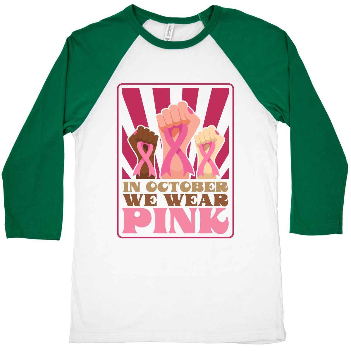 In October We Wear Pink Baseball Tee Unisex