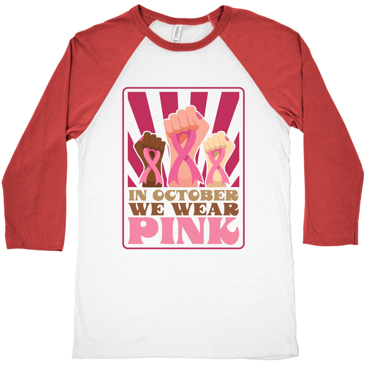 In October We Wear Pink Baseball Tee Unisex