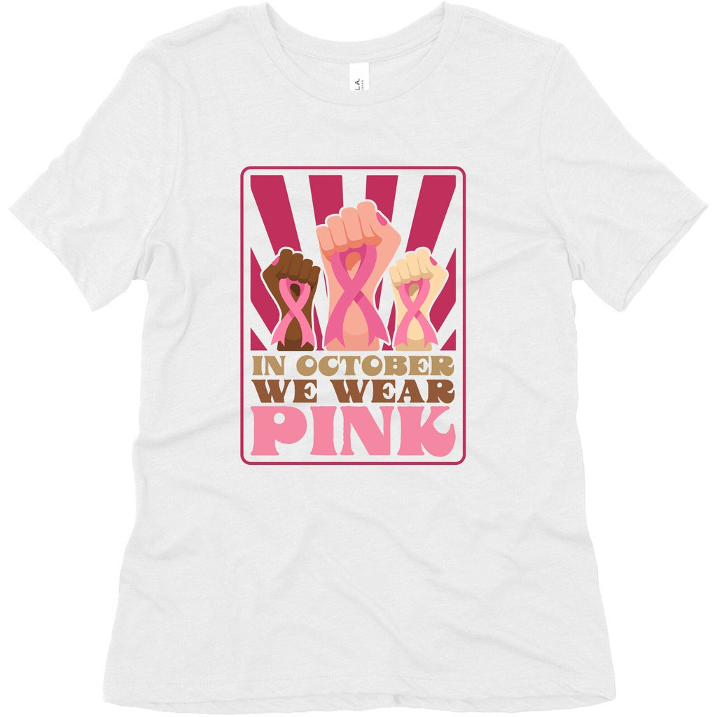 In October We Wear Pink Womens Triblend Tee Unisex