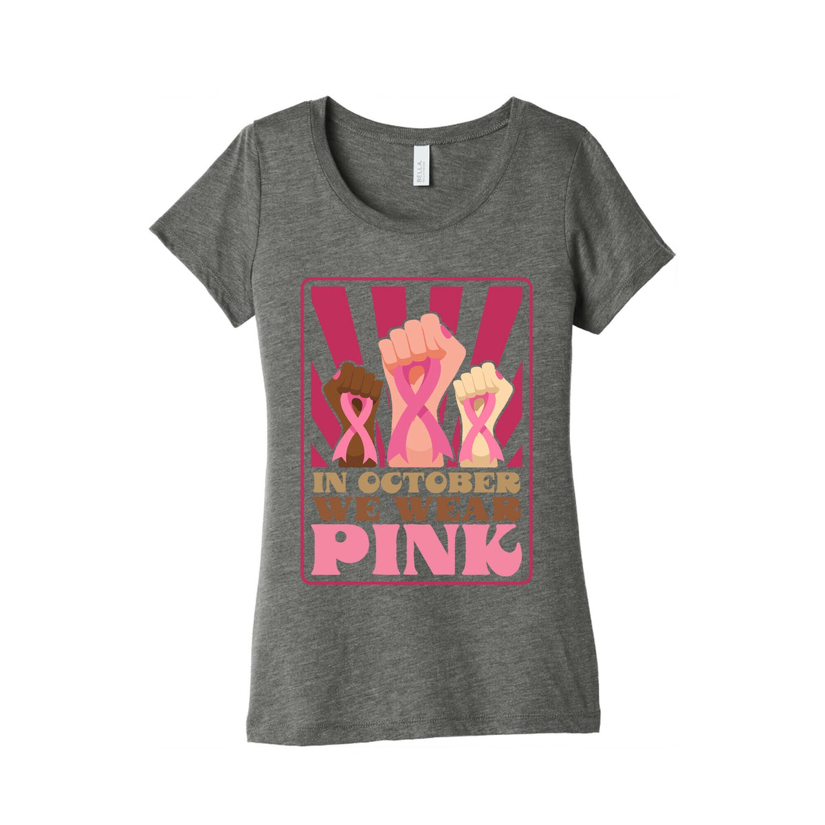 In October We Wear Pink Womens Triblend Tee Unisex