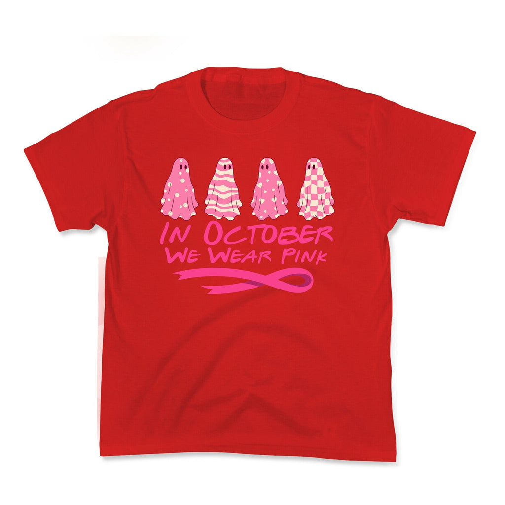 Ghost October Breast Cancer Awareness Kids Tee Unisex