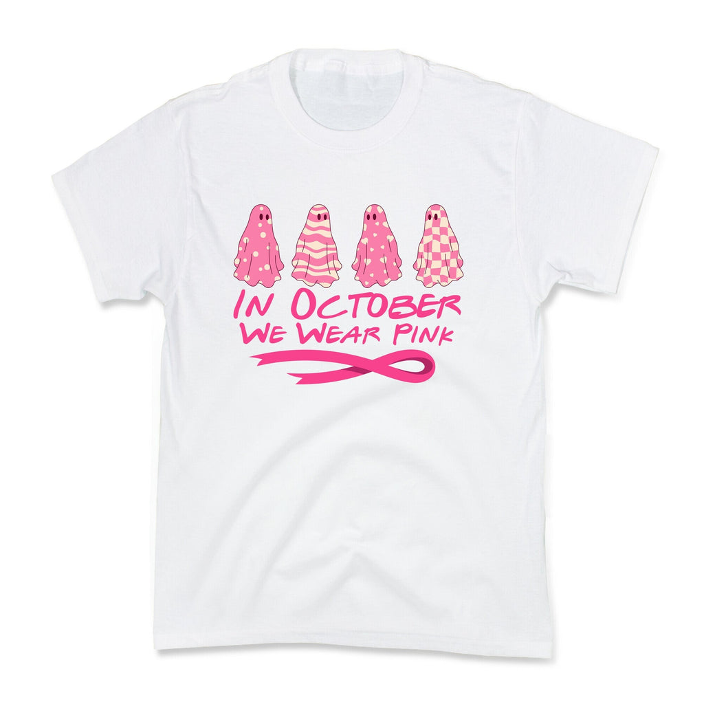 Ghost October Breast Cancer Awareness Kids Tee Unisex