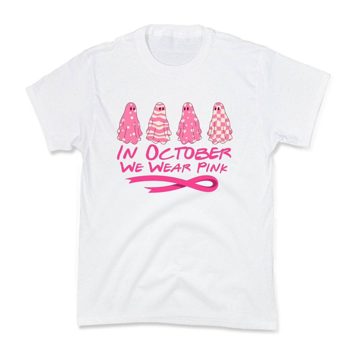 Ghost October Breast Cancer Awareness Kids Tee Unisex