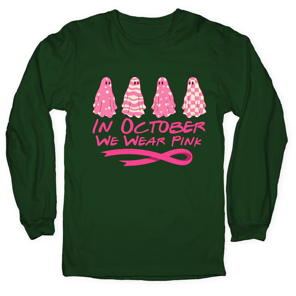 Ghost October Breast Cancer Awareness Longsleeve Tee Unisex