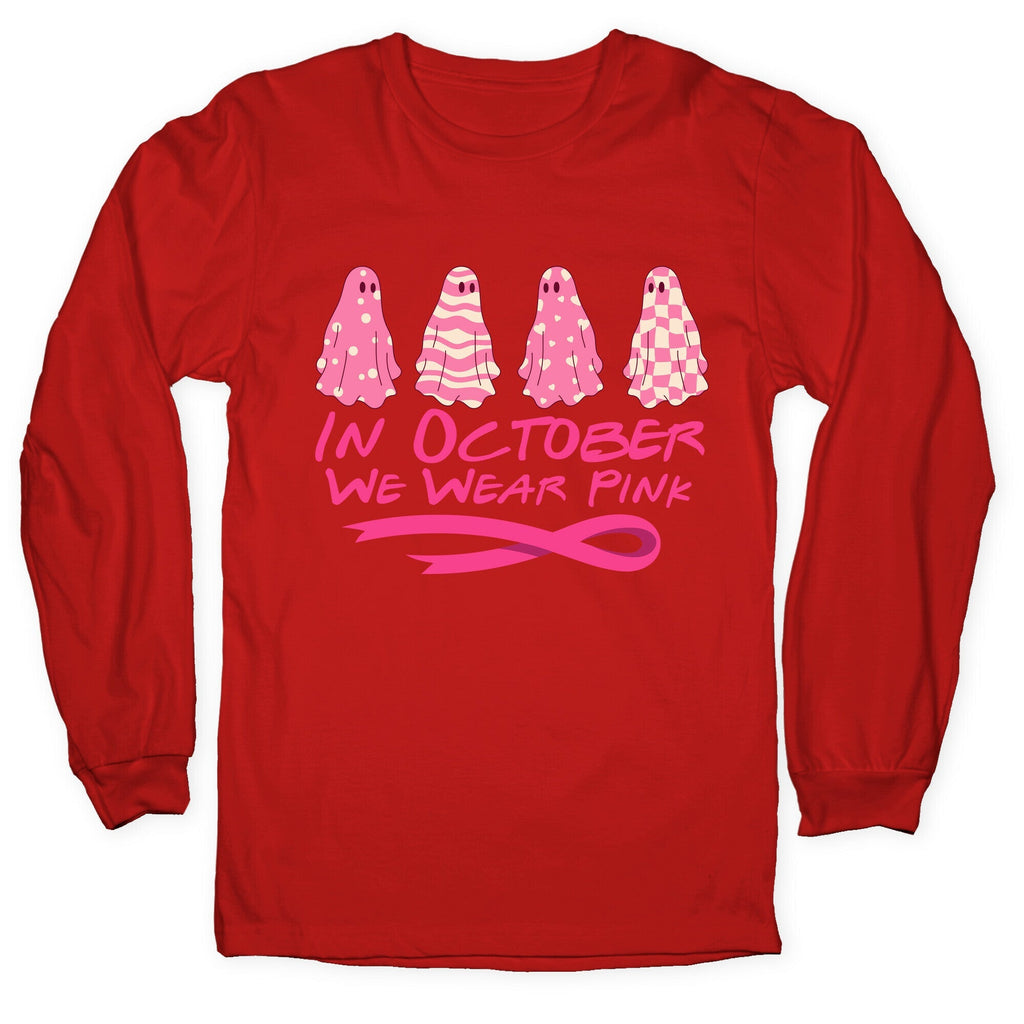 Ghost October Breast Cancer Awareness Longsleeve Tee Unisex