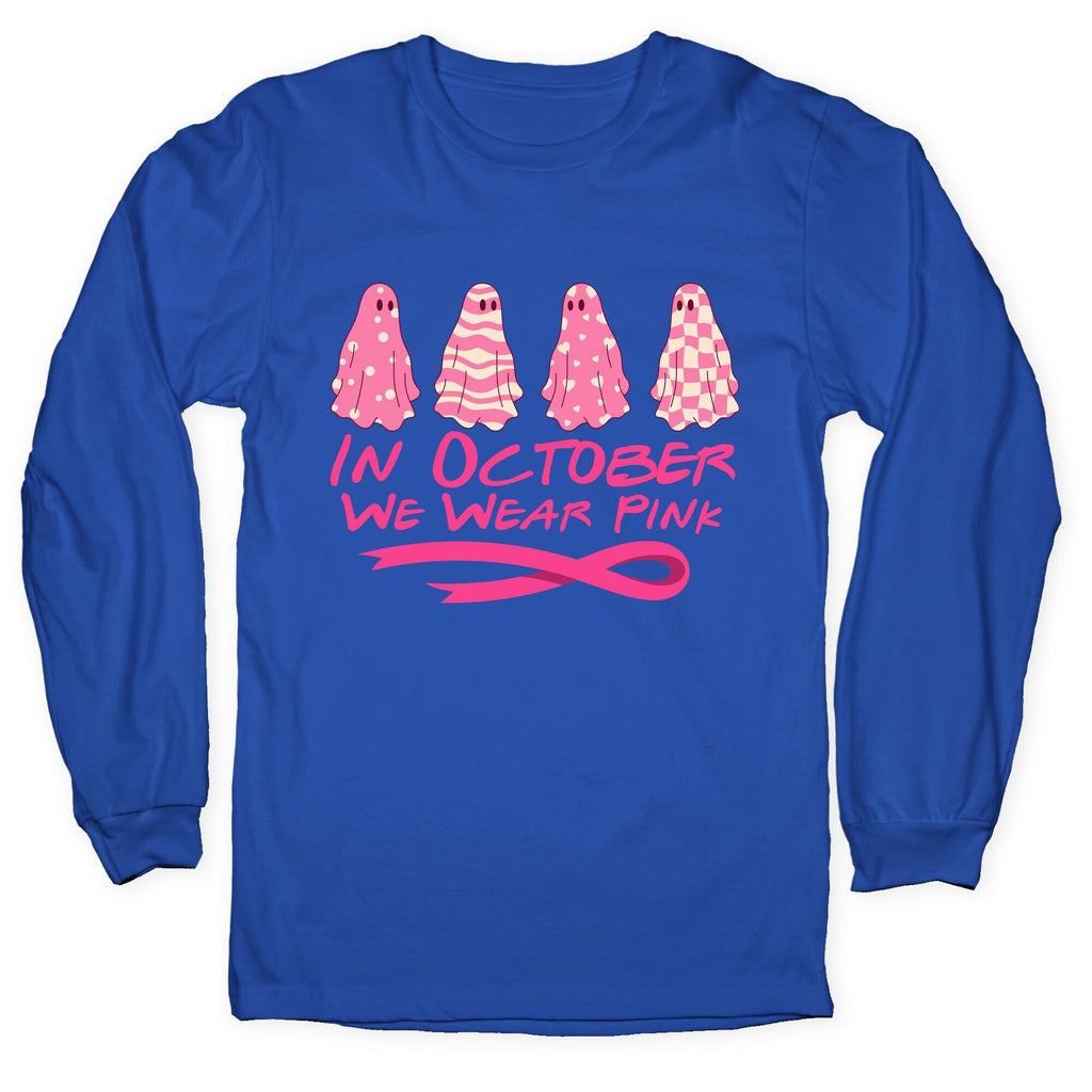 Ghost October Breast Cancer Awareness Longsleeve Tee Unisex