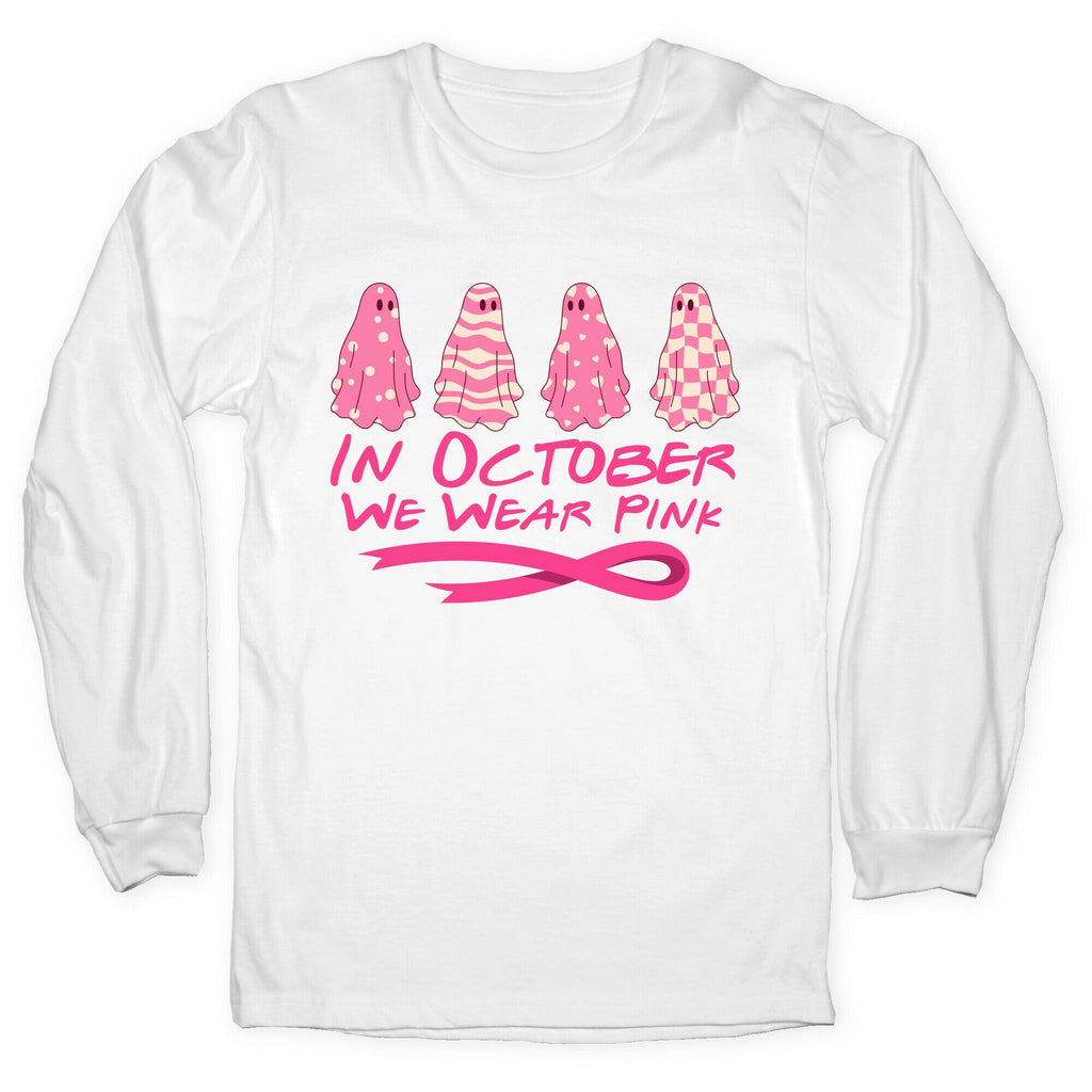 Ghost October Breast Cancer Awareness Longsleeve Tee Unisex