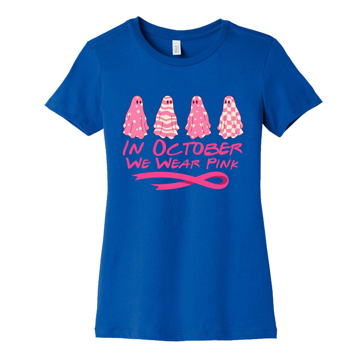 Ghost October Breast Cancer Awareness Womens Cotton Tee Unisex