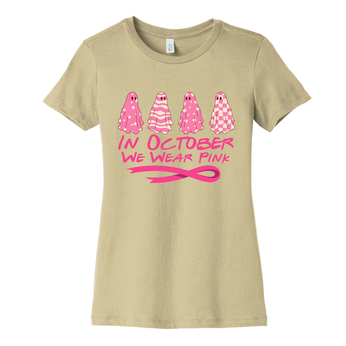 Ghost October Breast Cancer Awareness Womens Cotton Tee Unisex