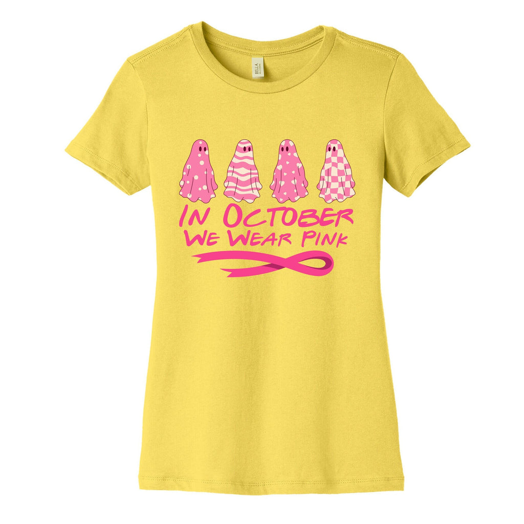 Ghost October Breast Cancer Awareness Womens Cotton Tee Unisex