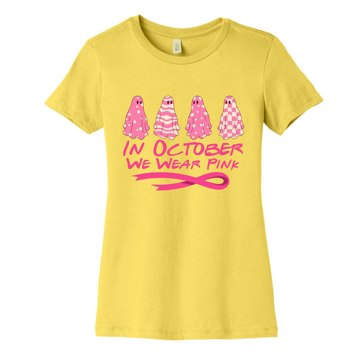 Ghost October Breast Cancer Awareness Womens Cotton Tee Unisex