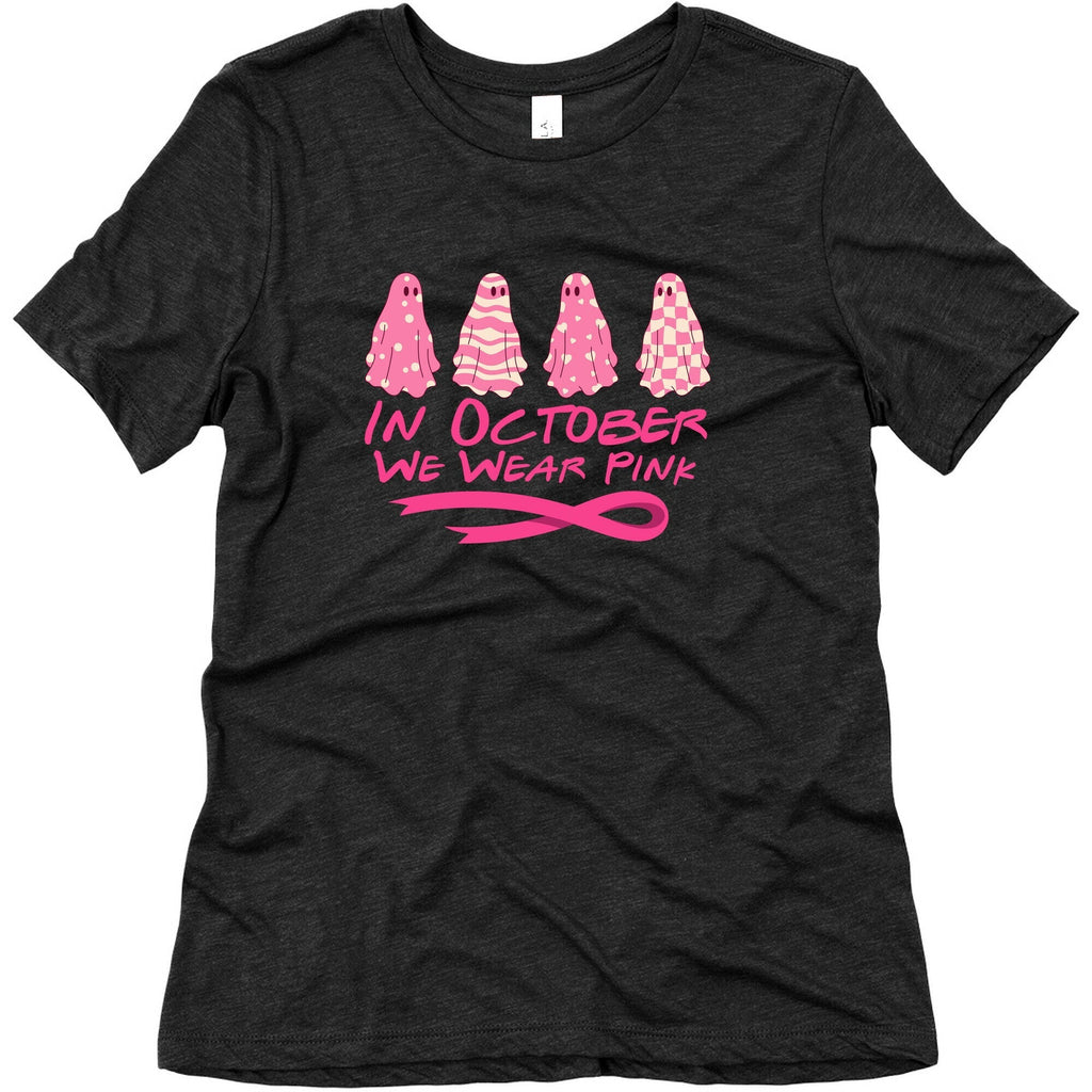Ghost October Breast Cancer Awareness Womens Triblend Tee Unisex