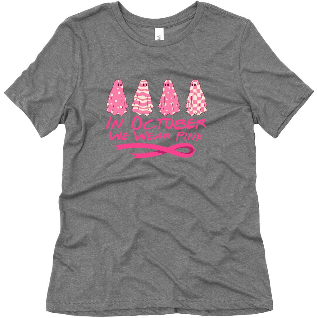 Ghost October Breast Cancer Awareness Womens Triblend Tee Unisex