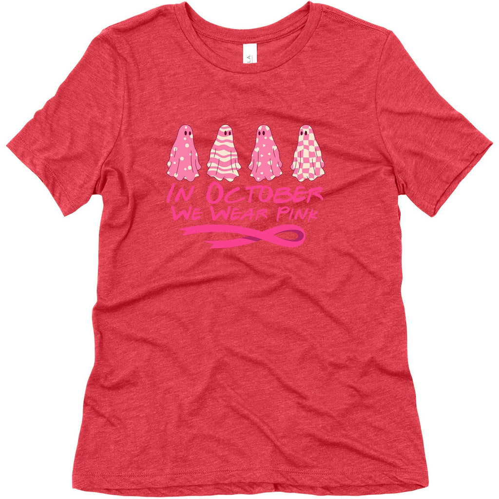 Ghost October Breast Cancer Awareness Womens Triblend Tee Unisex