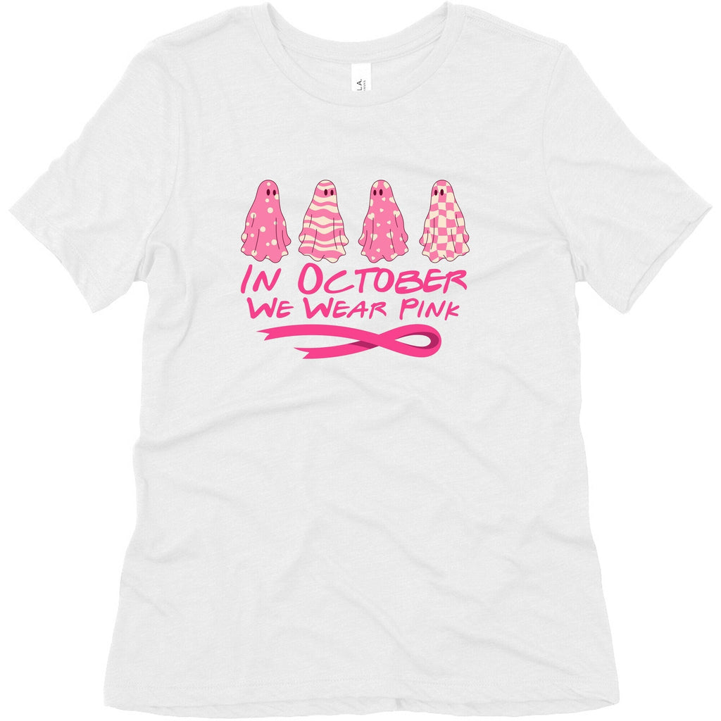 Ghost October Breast Cancer Awareness Womens Triblend Tee Unisex