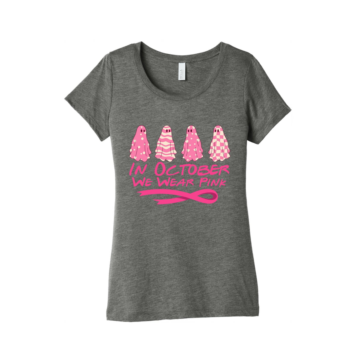 Ghost October Breast Cancer Awareness Womens Triblend Tee Unisex