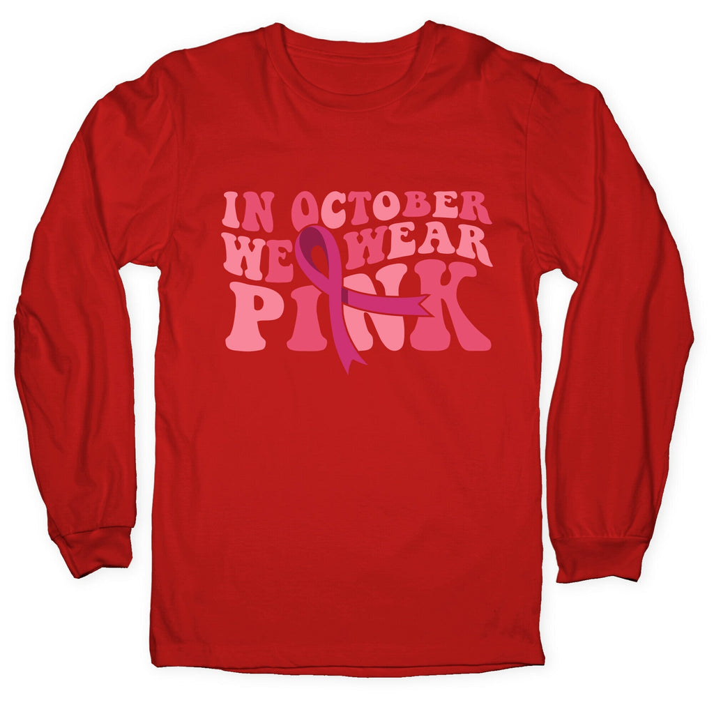 Pink Ribbon Breast Cancer Awareness Longsleeve Tee Unisex