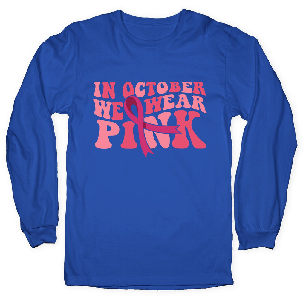 Pink Ribbon Breast Cancer Awareness Longsleeve Tee Unisex