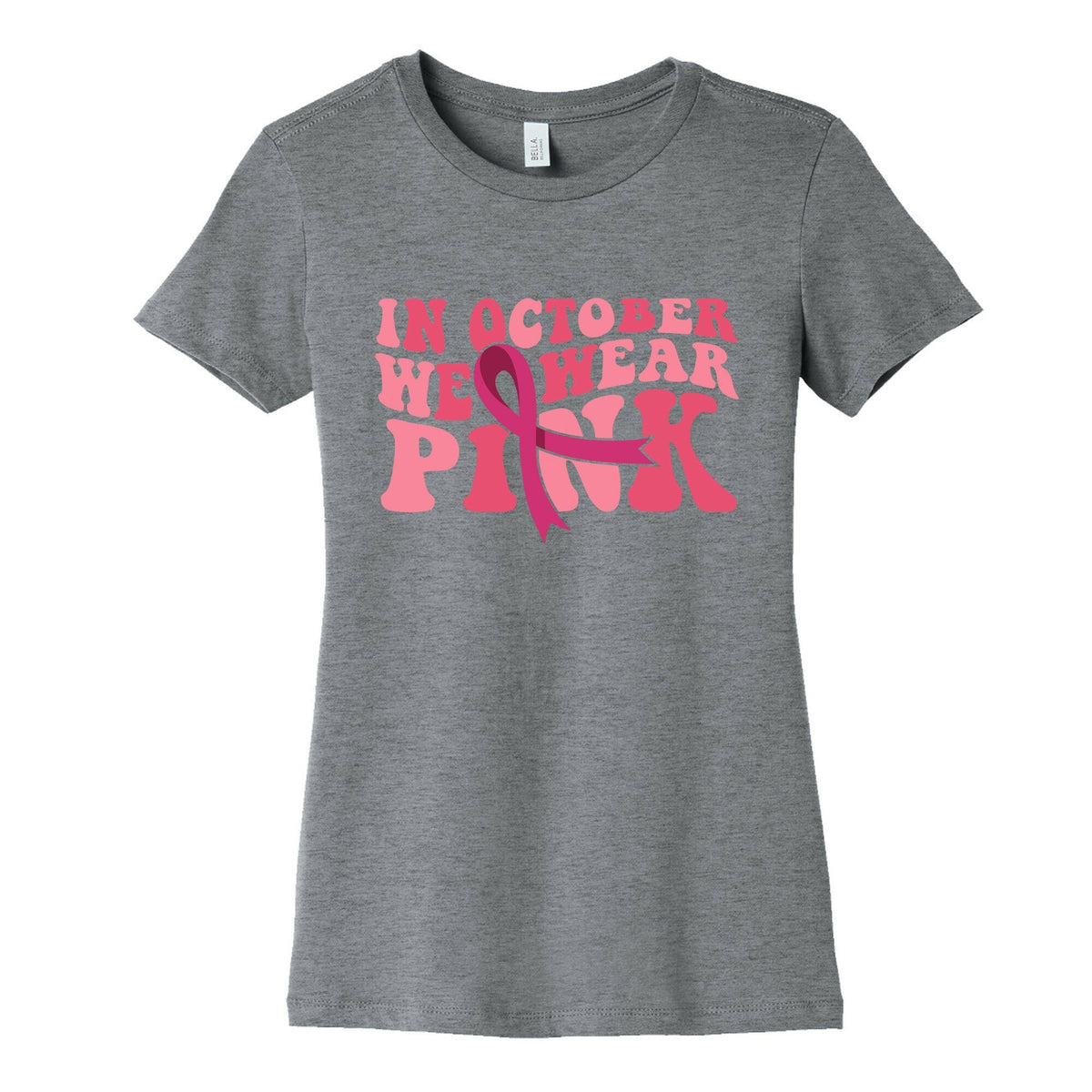 Pink Ribbon Breast Cancer Awareness Womens Cotton Tee Unisex