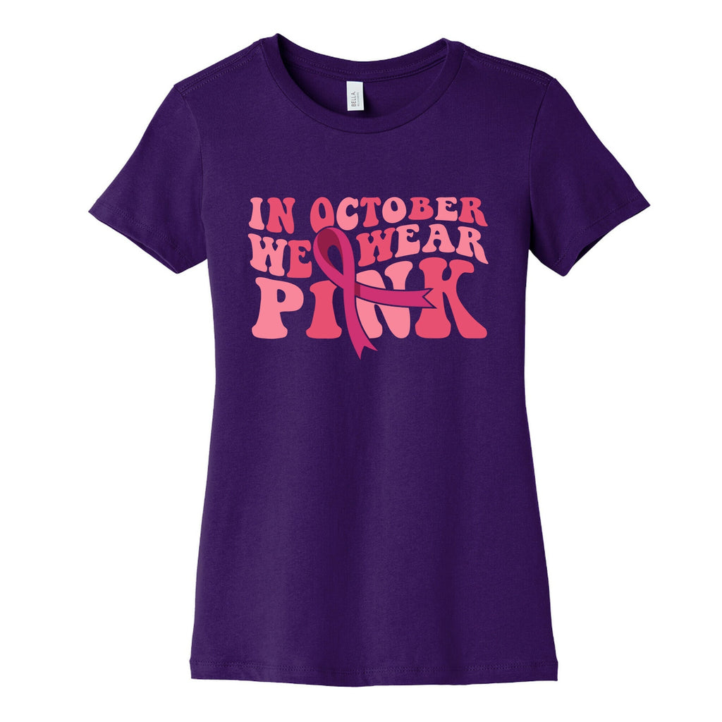 Pink Ribbon Breast Cancer Awareness Womens Cotton Tee Unisex