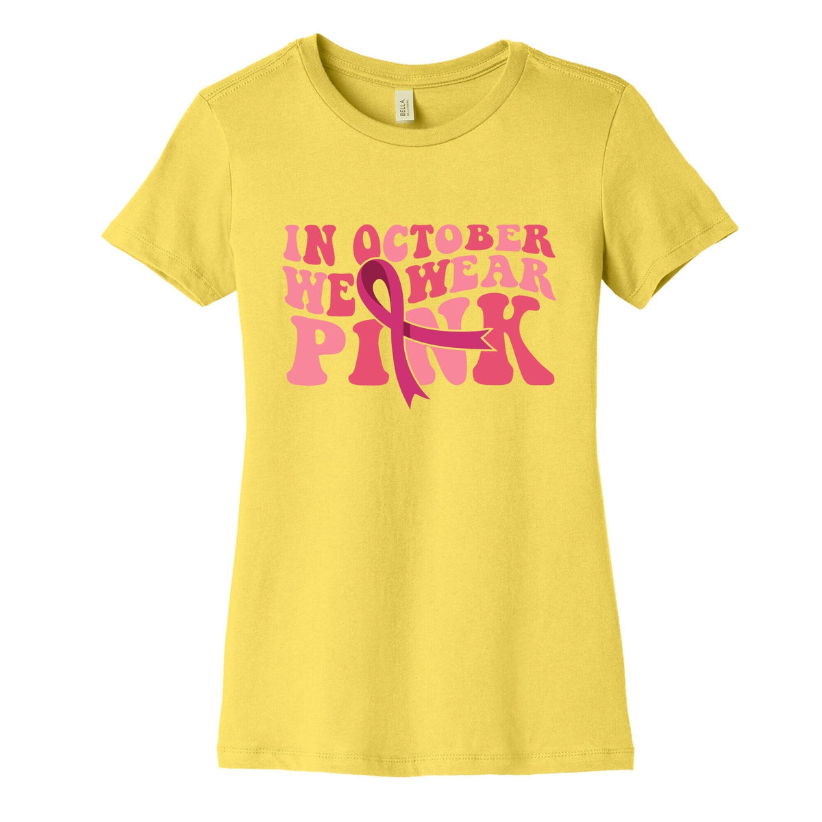 Pink Ribbon Breast Cancer Awareness Womens Cotton Tee Unisex