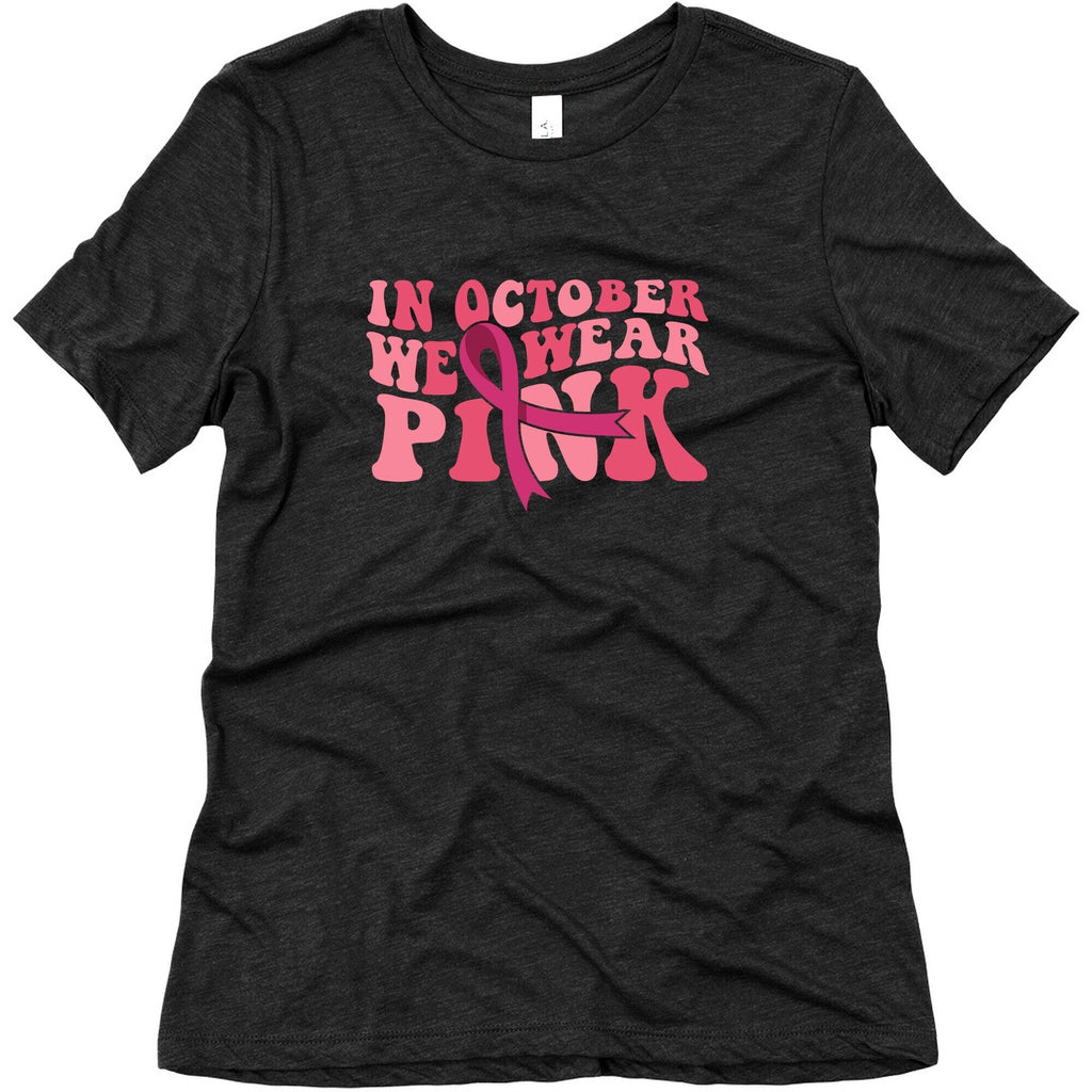 Pink Ribbon Breast Cancer Awareness Womens Triblend Tee Unisex